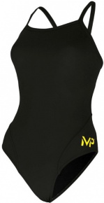 Women's swimwear Michael Phelps Solid Mid Back Black Women's swimwear Michael Phelps Solid Mid Back Black
