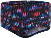 Men's swimsuit Speedo Kaleidoscope V 17cm Club Training Allover Brief Black/Blue/Light Adriatic/Fluo Tangerine Men's swimsuit Speedo Kaleidoscope V 17cm Club Training Allover Brief Black/Blue/Light Adriatic/Fluo Tangerine