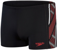 Men's swimsuit Speedo Tech Panel Aquashort Black/Fed Red/White Men's swimsuit Speedo Tech Panel Aquashort Black/Fed Red/White