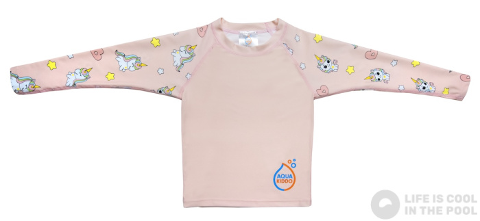 Vaikiški paplūdimio UV marškinėliai Aquakiddo UV Protection Shirt Unicorns